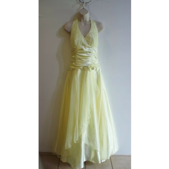 Women's Formal Ball Gown Dress Size 11 12 Yellow - Picture 1 of 6